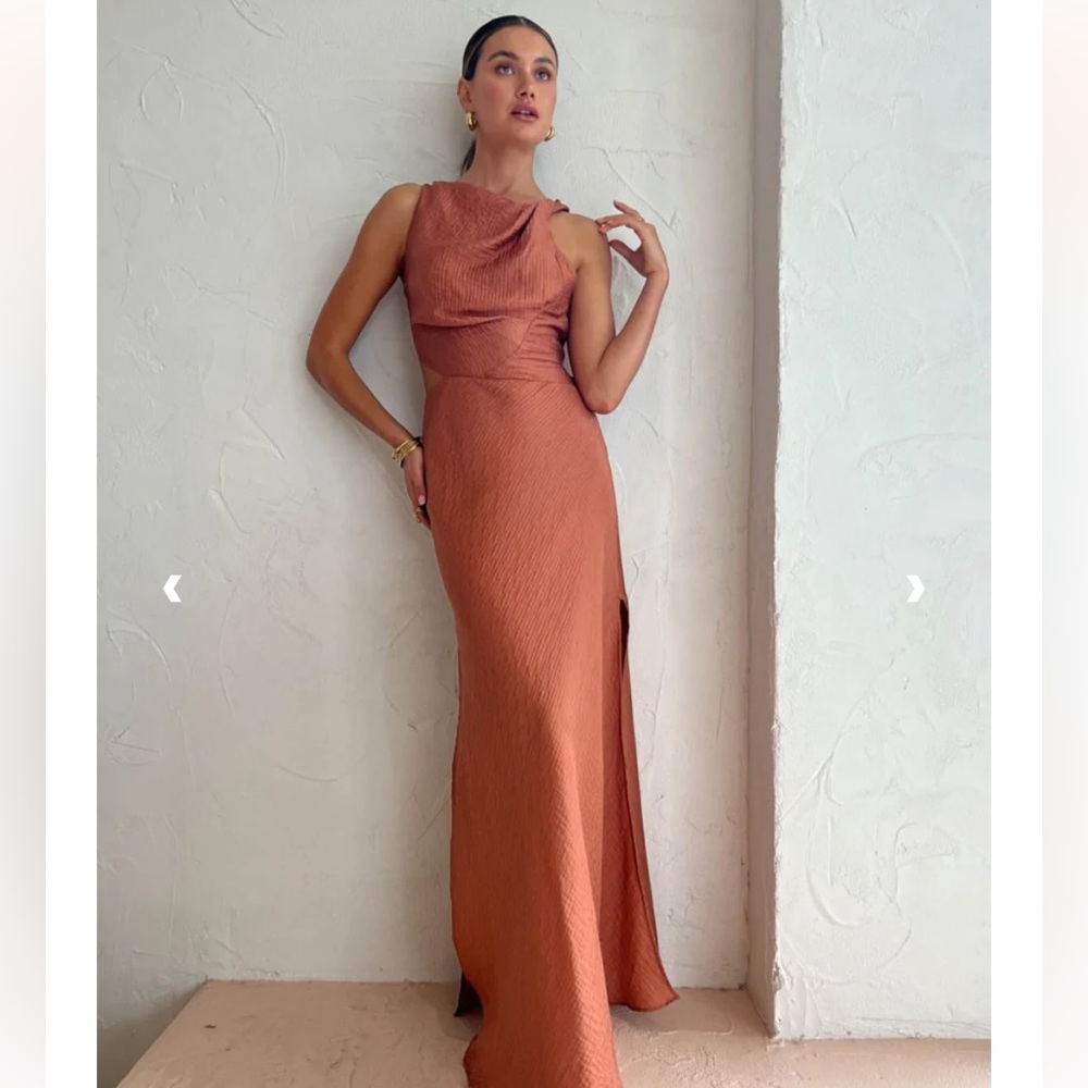 One Fell Swoop Florence Maxi Dress In Chestnut